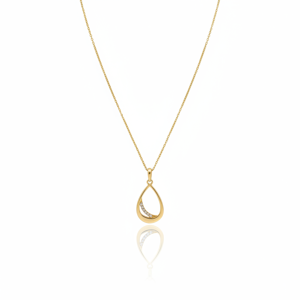 Colar Gota Contemporânea em Ouro 18K