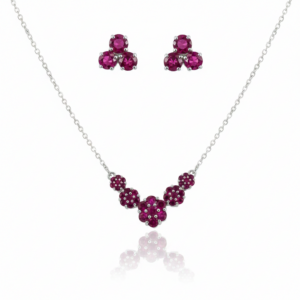 Conjunto Jardim Rouge em Prata 925