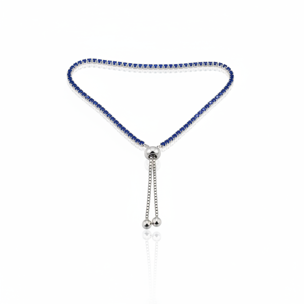 Pulseira Riviera Indigo Ajustável em Prata 925