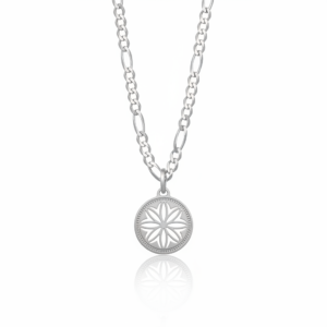 Corrente Fígaro Medalha Solaris Prata 925