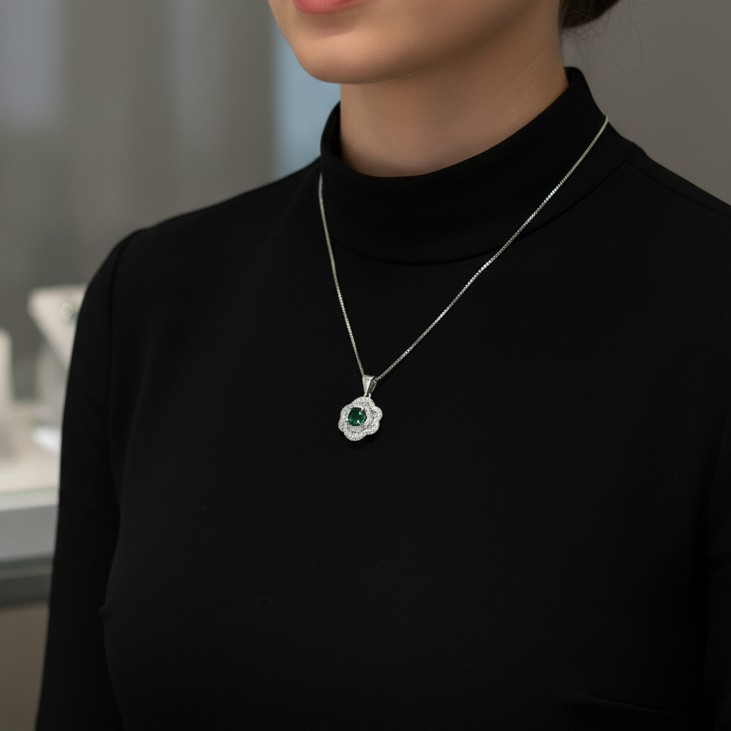 Conjunto Verde Imperial em Prata 925 - Imagem 4