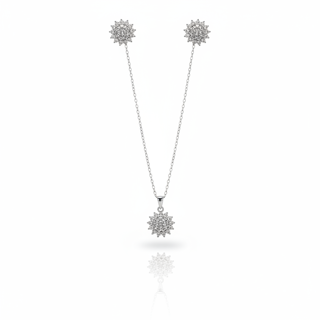 Conjunto Estrela Celestial em Prata 925