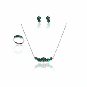 Conjunto Jardim Esmeralda em Prata 925