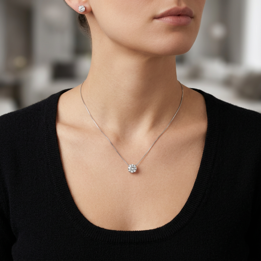 Conjunto Ponto de Luz Royale em Prata 925 - Imagem 2