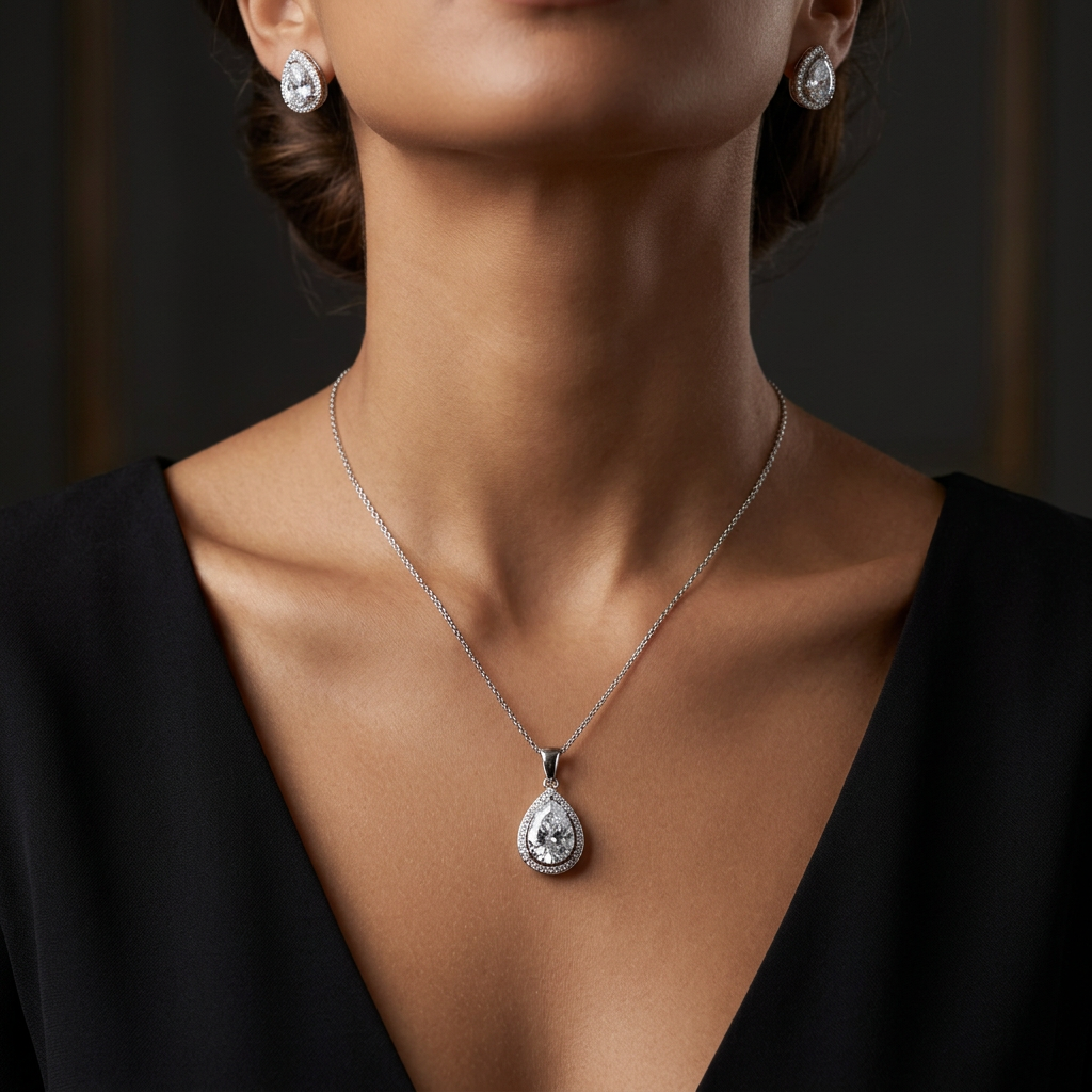 Conjunto Gota de Luz Imperial em Prata 925 - Imagem 2