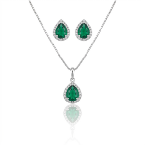 Conjunto Gota Vert Imperial em Prata 925