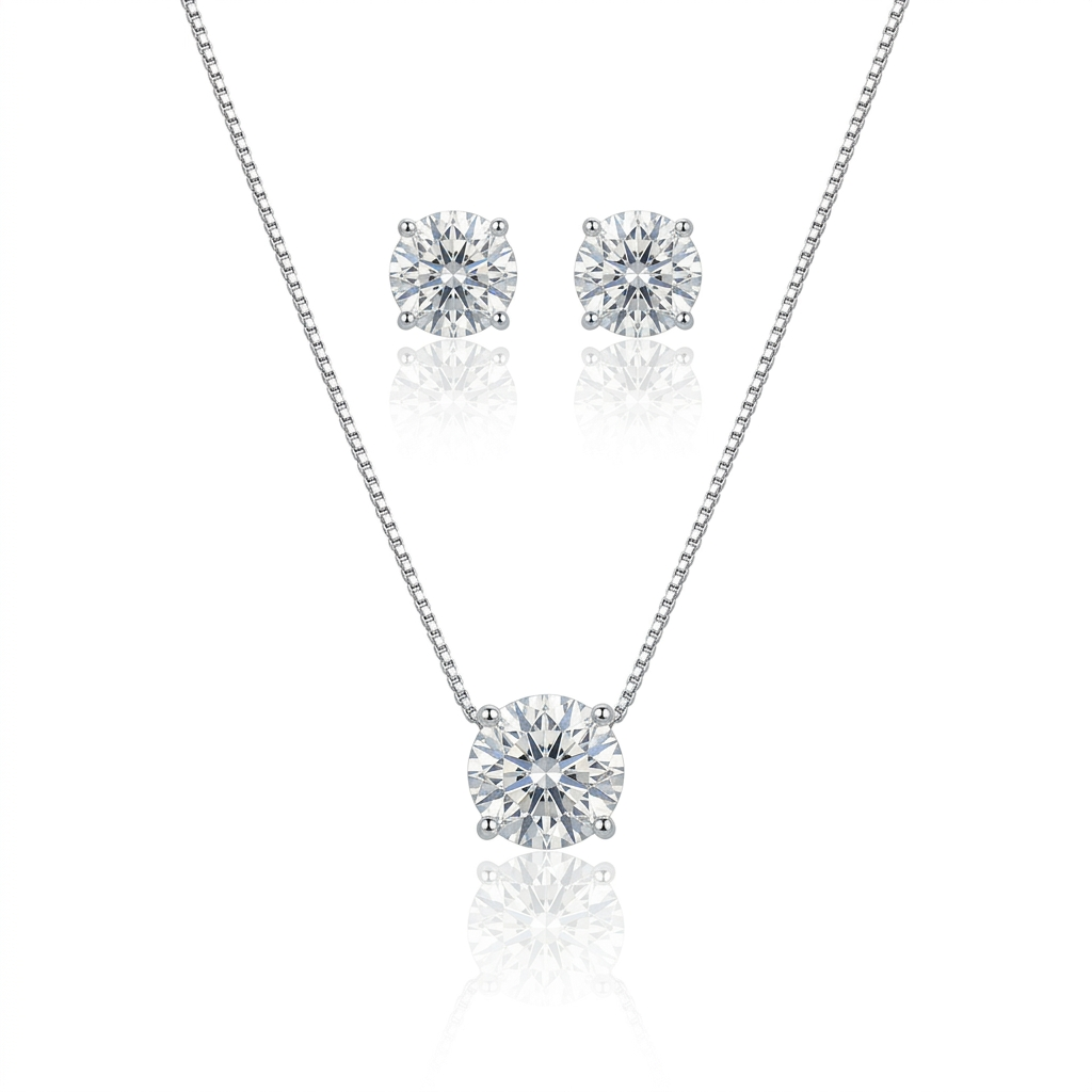 Conjunto Ponto de Luz Royale em Prata 925