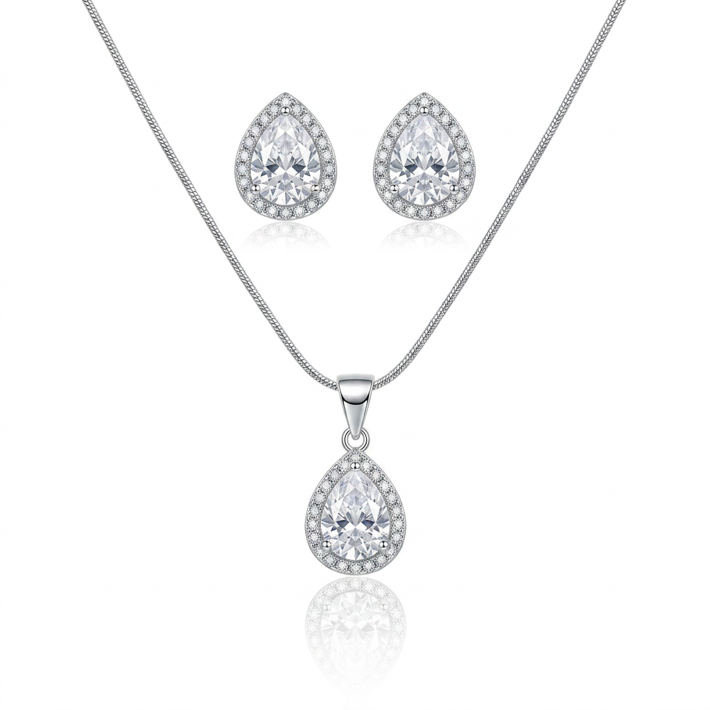 Conjunto Gota de Luz Imperial em Prata 925