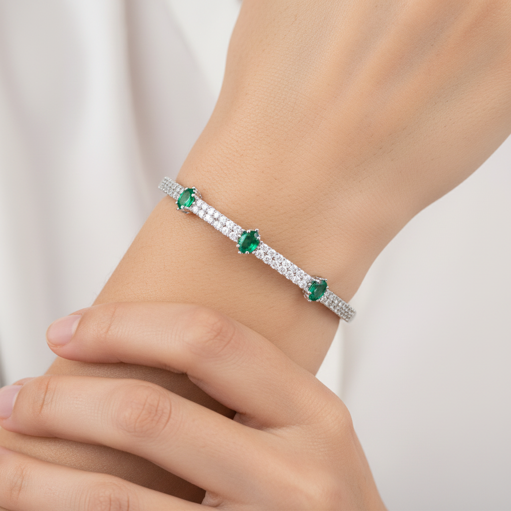 Bracelete Riviera Vert em Prata 925 - Imagem 2