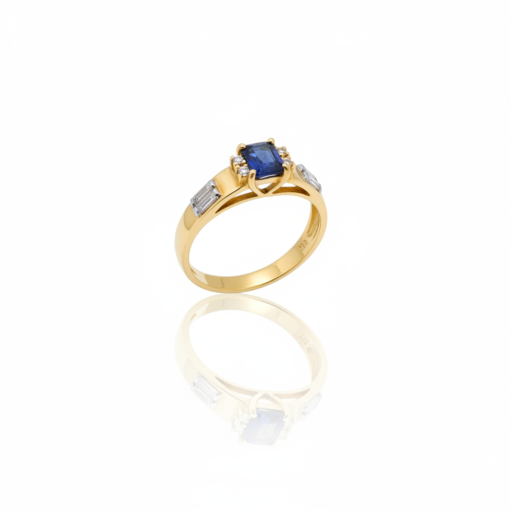 Anel de Formatura Magnus Safira em Ouro 18K