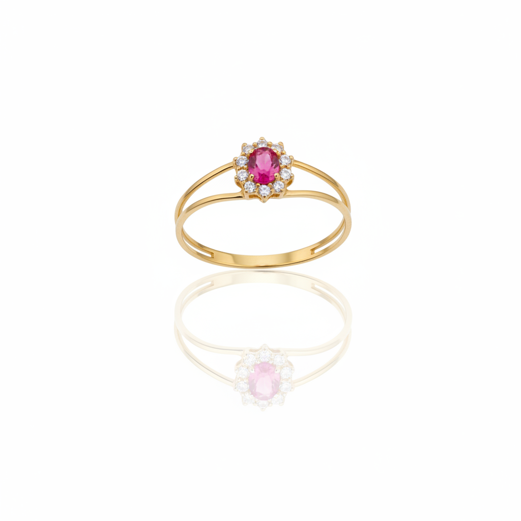 Anel de Formatura Rubi Essence em Ouro 18K