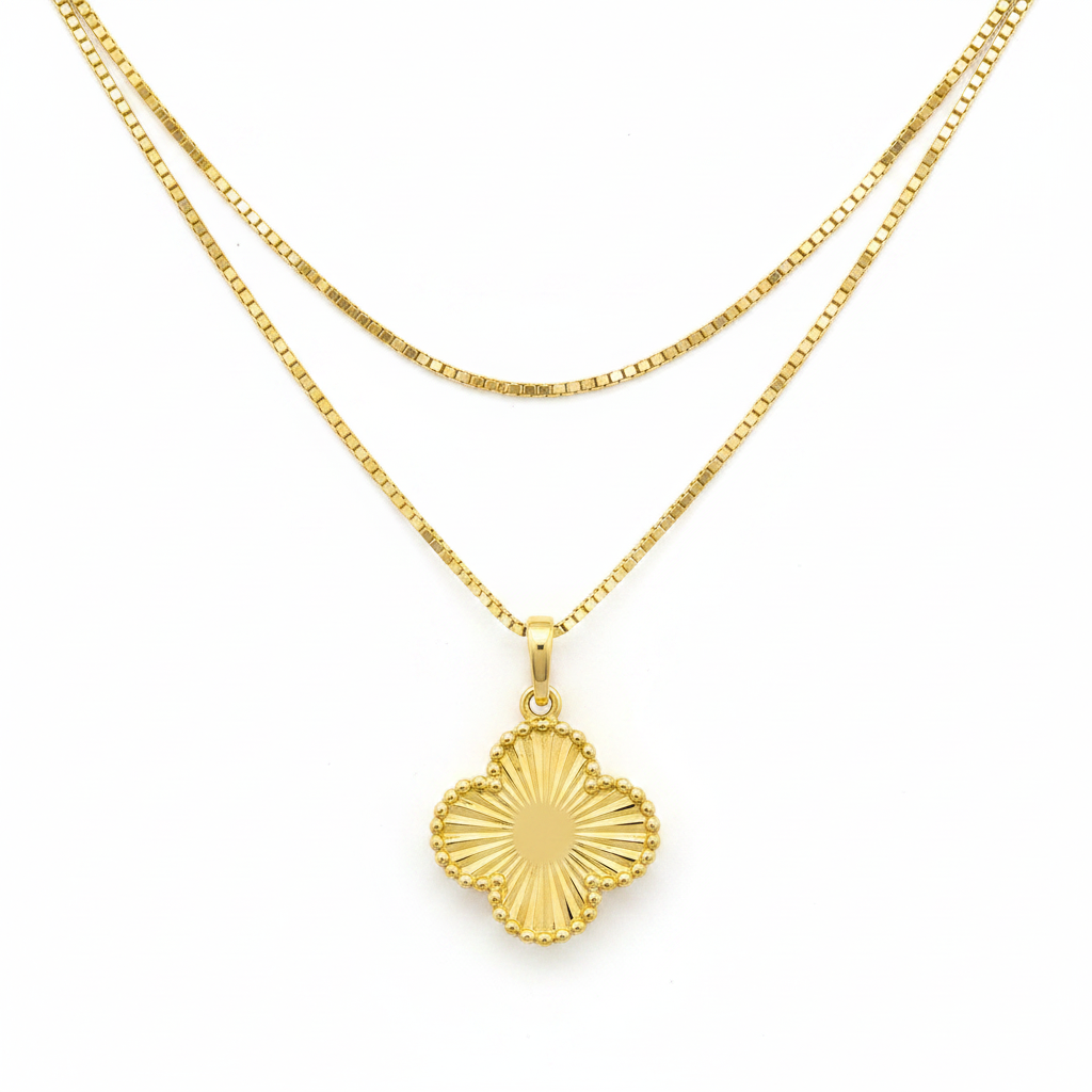 Colar Flor de Aurora em Ouro 18K