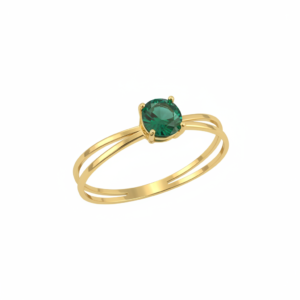 Anel de Formatura Émeraude em Ouro 18K