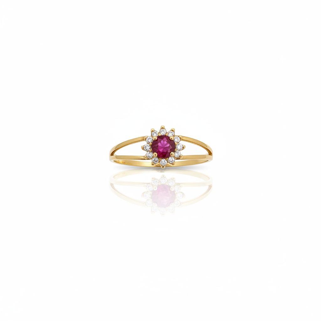 Anel de Formatura Rubi Aurora em Ouro 18K - Imagem 2