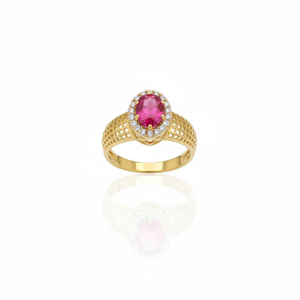 Anel de Formatura Rubi Imperial em Ouro 18K - Imagem 2