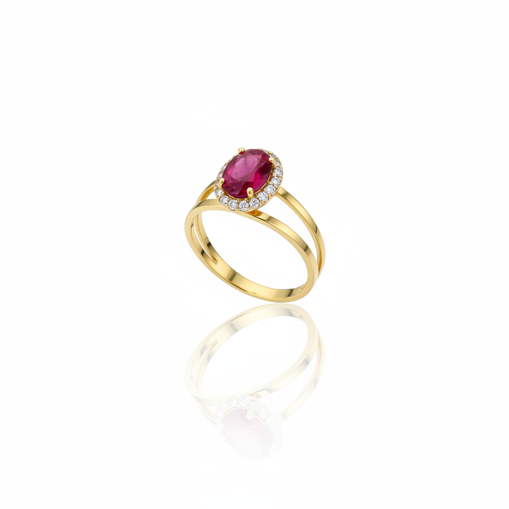 Anel de Formatura Rubi Étoile em Ouro 18K - Imagem 2