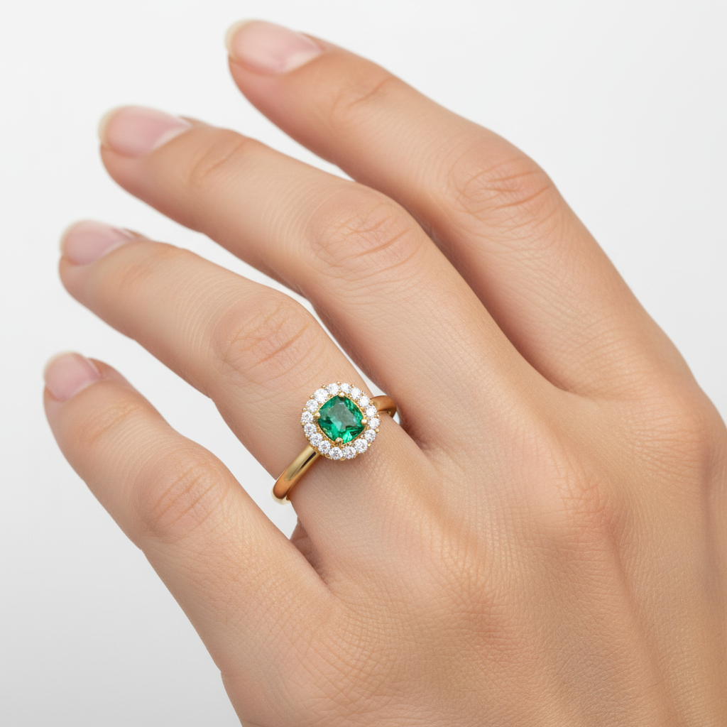 Anel de Formatura Aurora Vert em Ouro 18K - Imagem 3