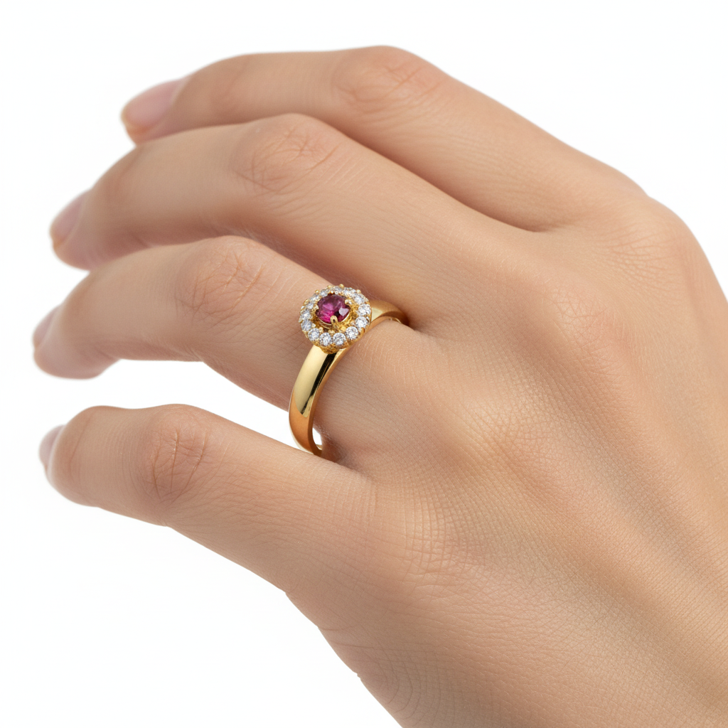 Anel de Formatura Rubi Celestine em Ouro 18K - Imagem 3