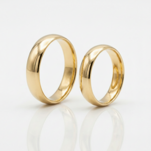 Par de Alianças de Ouro 18K Tradicional Tubular-5mm