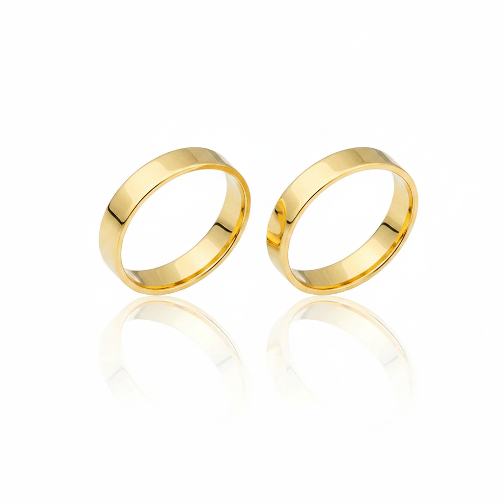 Par de Alianças em Ouro 18K Tradicional Slim-2mm