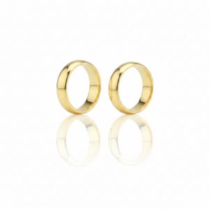 Par de Alianças em Ouro 18K Trabalhadas-5mm