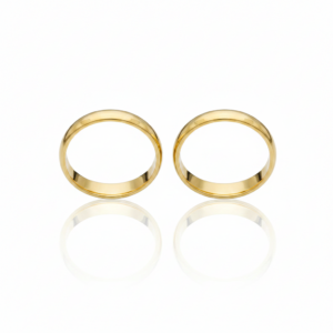 Par de Alianças em Ouro 18K Trabalhadas-3mm