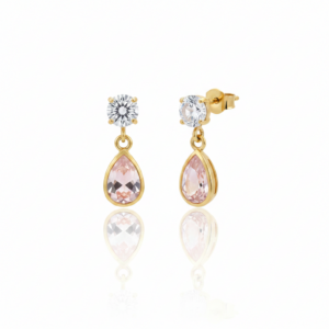 Brinco Gota Rosé em Ouro 18K