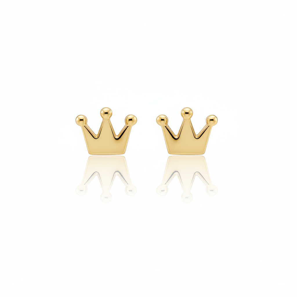 Brinco Coroa em Ouro 18K