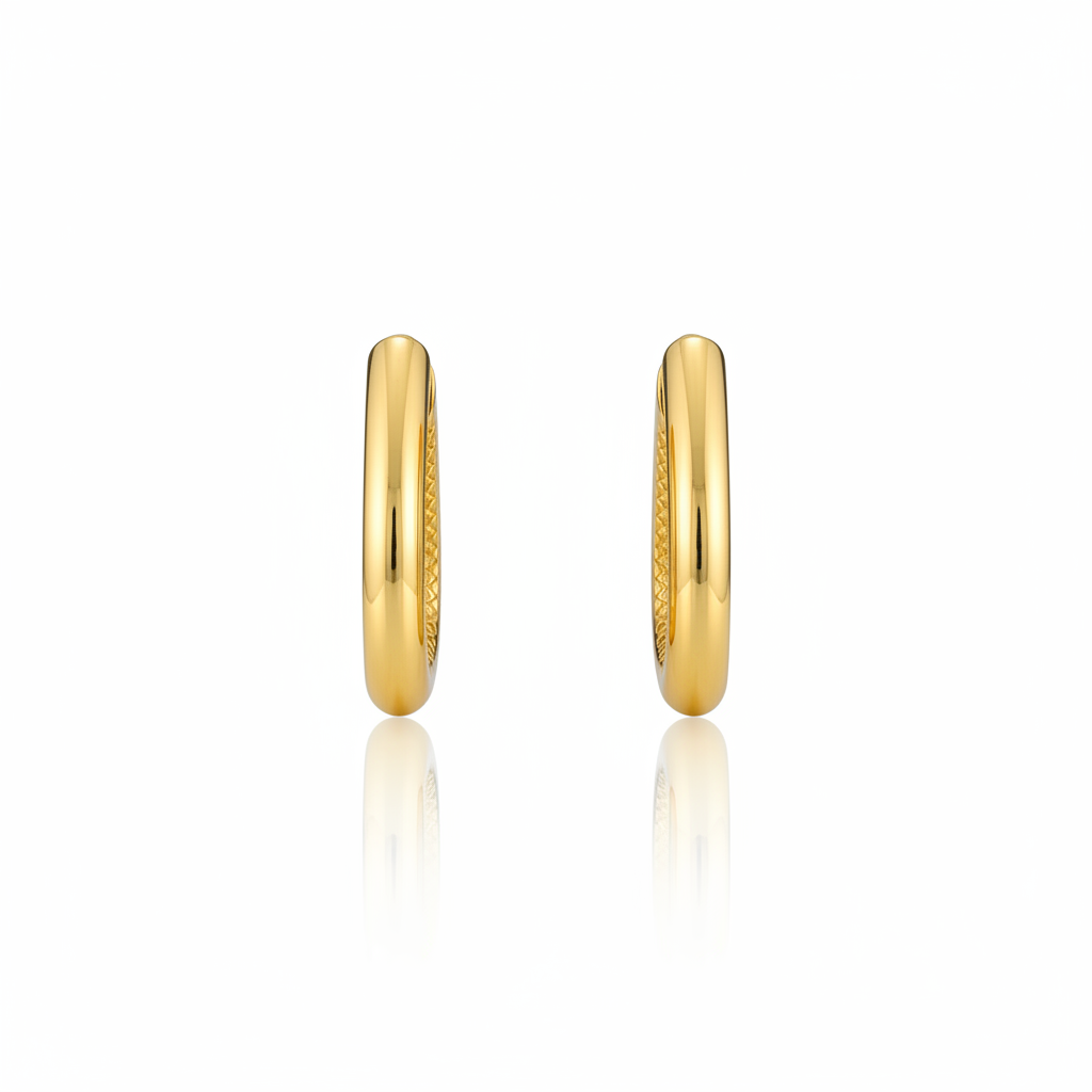 Brinco Argola Contour Dourée em Ouro 18K