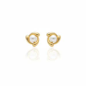Brinco Pérola Fleur Dourée em Ouro18K