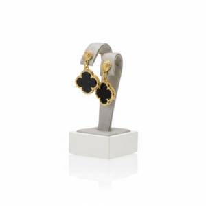 Brinco Trèfle Noir em Ouro 18K
