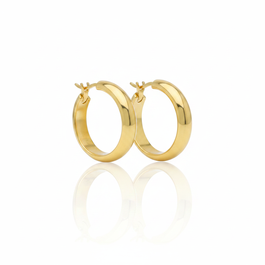 Brinco Argola Lumière Dourée em Ouro 18K