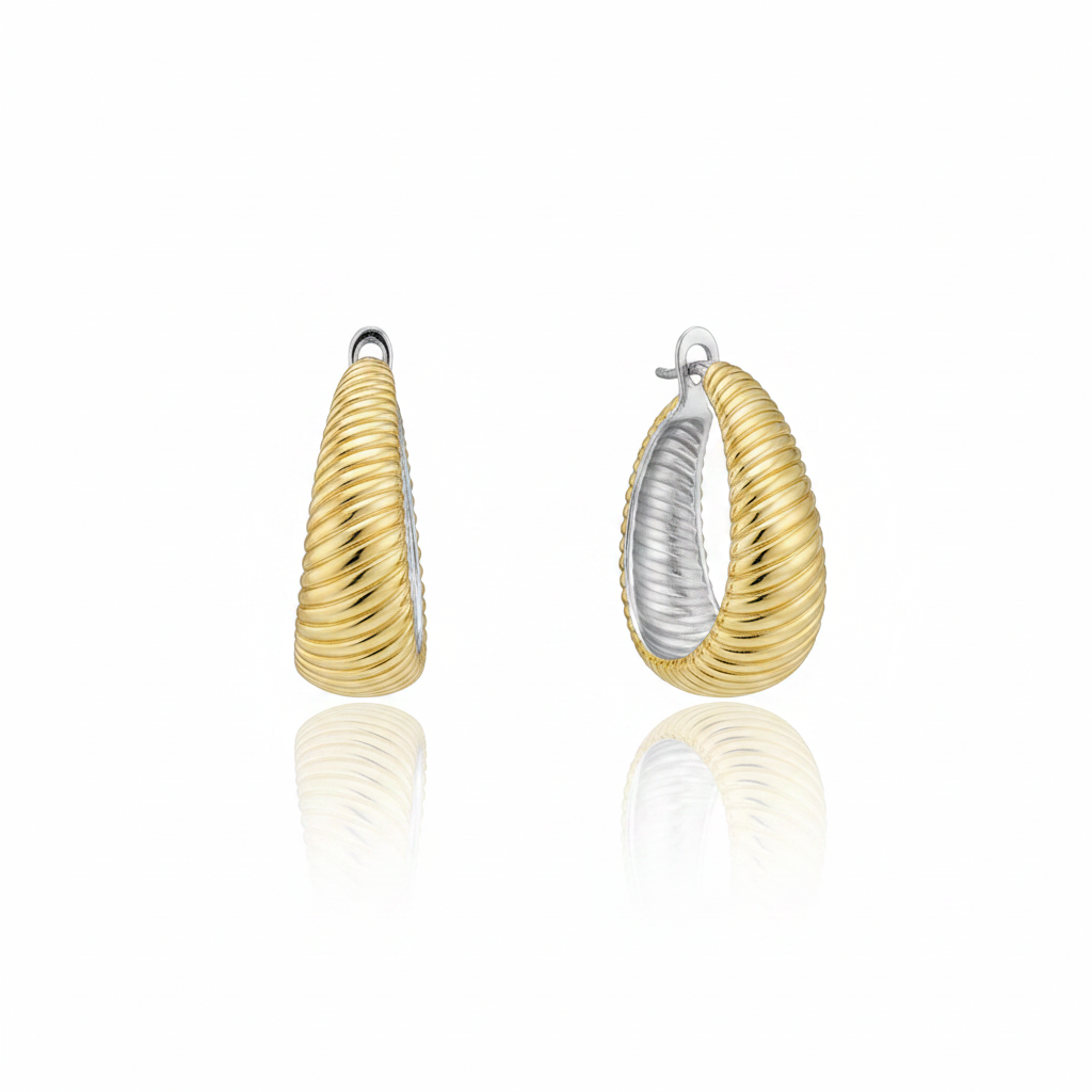 Brinco Argola Dueto em Ouro 18K - Imagem 2