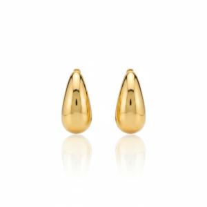 Brinco Gota Dourada Élégance em Ouro 18K