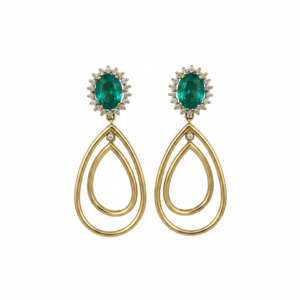 Brinco Esmeralda Éclat em Ouro 18K