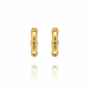 Brinco Bambu Dourado em Ouro 18K