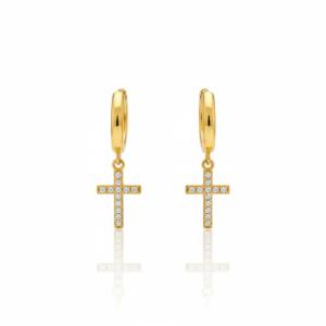 Brinco Croix Lumière em Ouro 18K