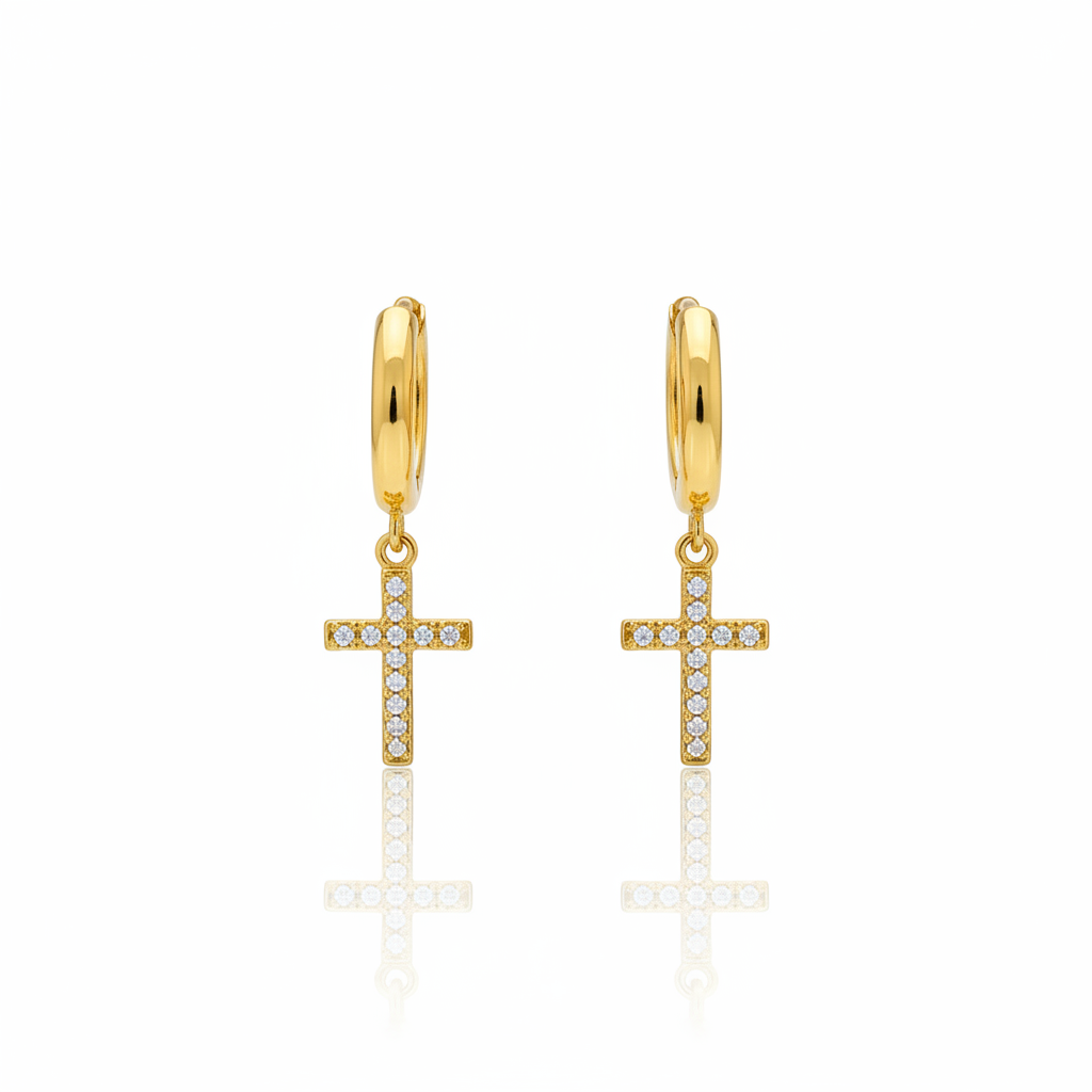 Brinco Croix Lumière em Ouro 18K