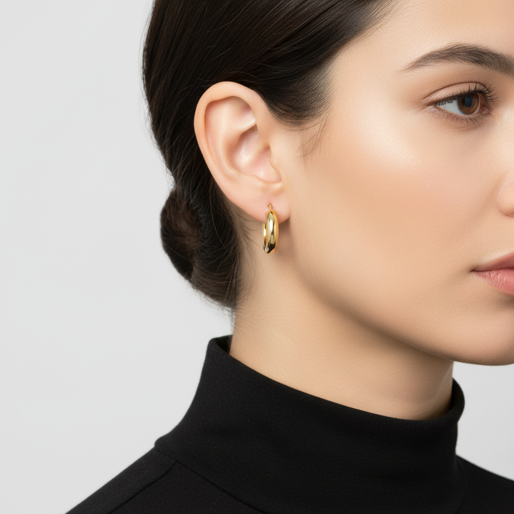 Brinco Aura Dourada em Ouro 18K - Imagem 2