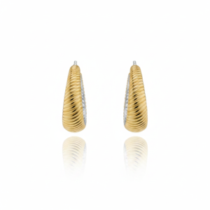 Brinco Argola Dueto em Ouro 18K