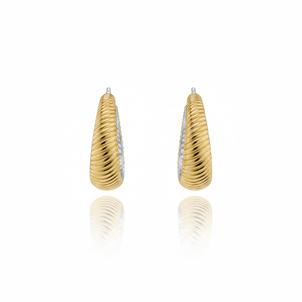 Brinco Argola Dueto em Ouro 18K