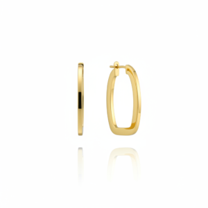 Brinco Argola Geométrica Aurum em Ouro 18K
