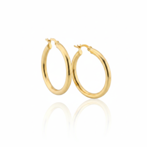 Brinco Argola Clássica Élégance em Ouro 18K