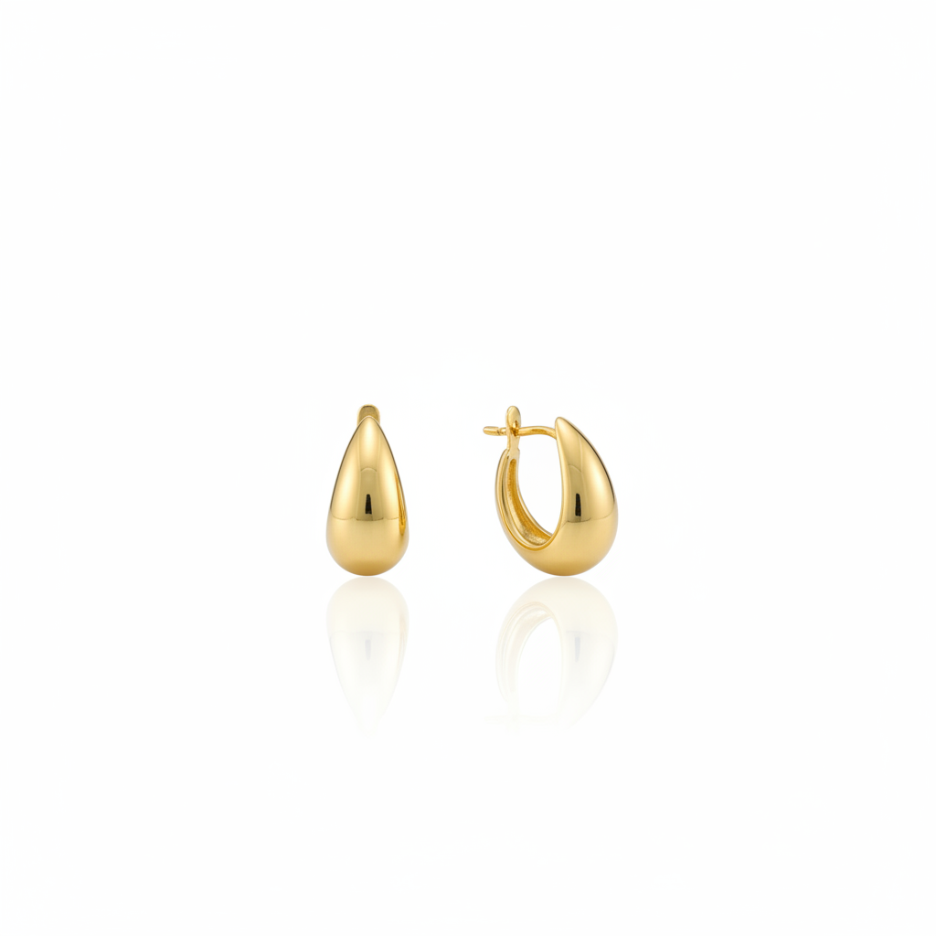 Brinco Gota Dourada Élégance em Ouro 18K - Imagem 2