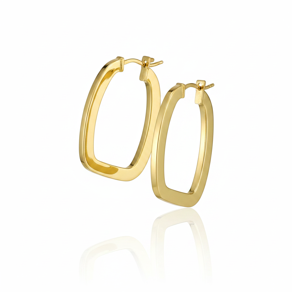 Brinco Argola Geométrica Aurum em Ouro 18K - Imagem 2