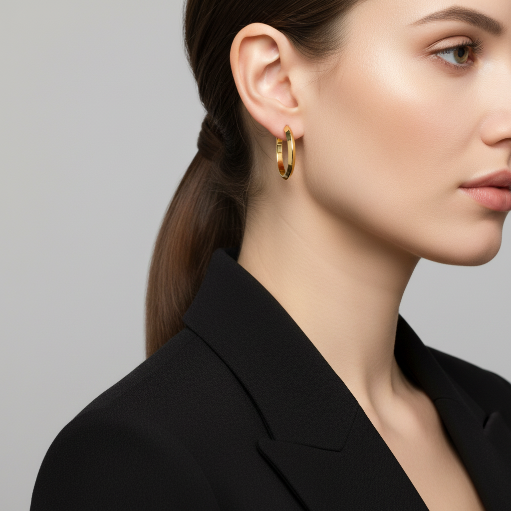 Brinco Argola Lumière em Ouro 18K - Imagem 3
