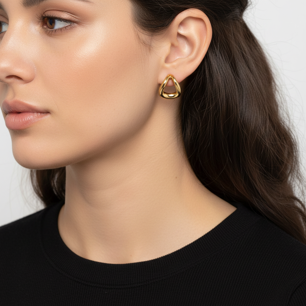 Brinco Argola Orgânica Aurum em Ouro 18K - Imagem 2