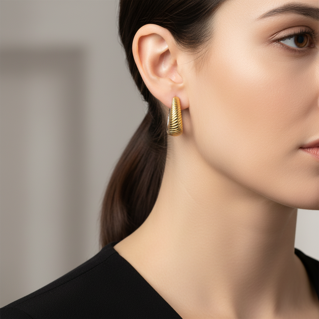 Brinco Argola Dueto em Ouro 18K - Imagem 4