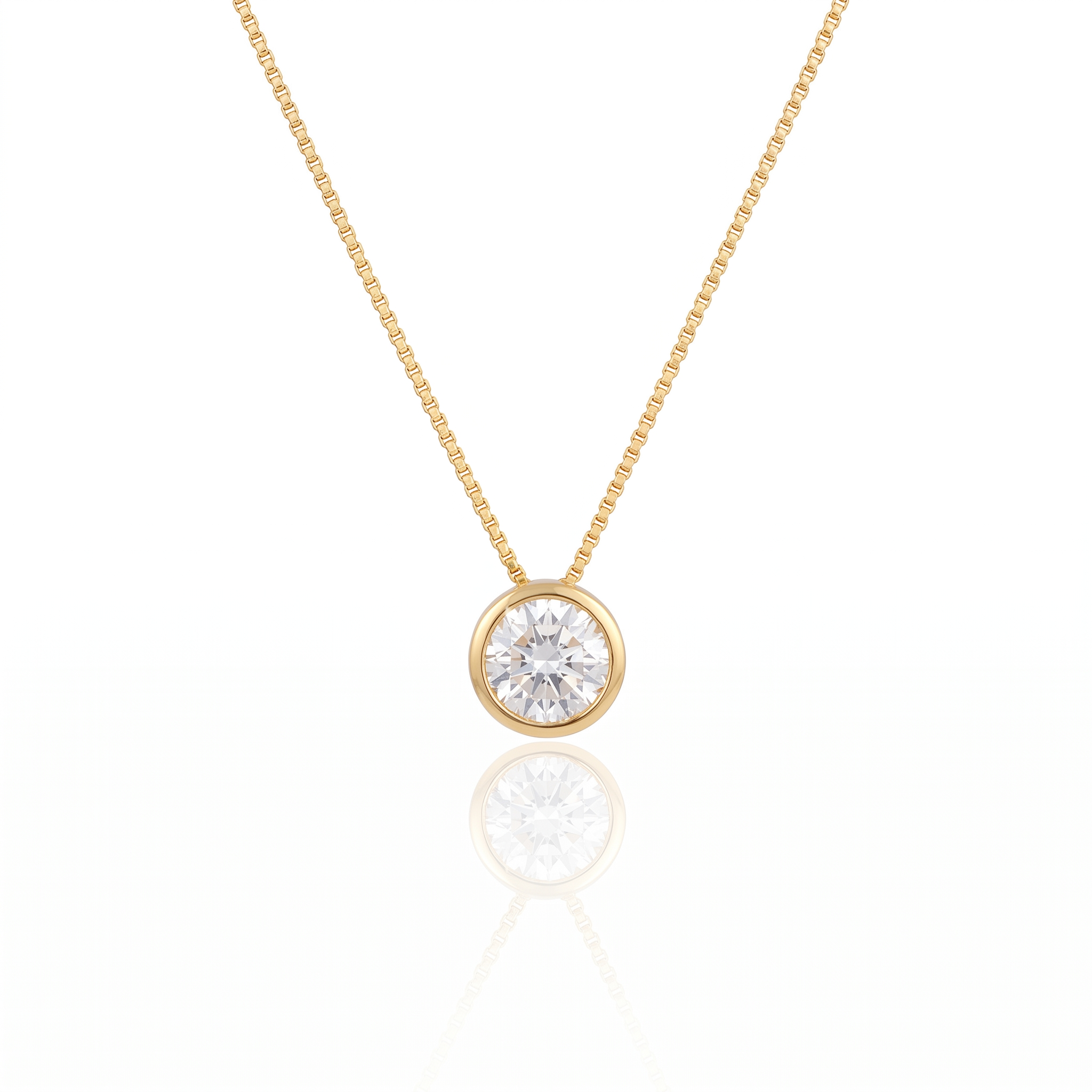 Colar Ponto de Luz Elegance em Ouro 18k com Pedra Natural